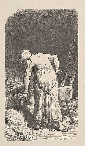 Woman Cutting Wheat Jean-Francois Millet